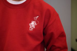 red FLI logo sweatshirt